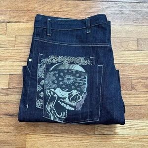 Vintage Dyse One Skull Denim Jeans Baggy Skater Jnco Jeans